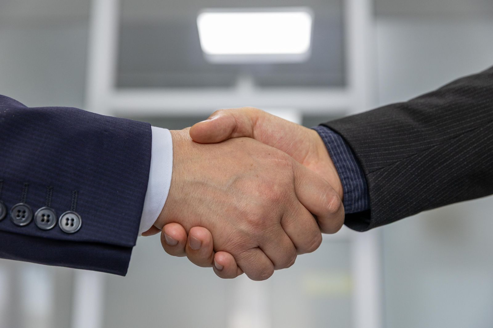 Consultant and client handshake, representing trust and partnership